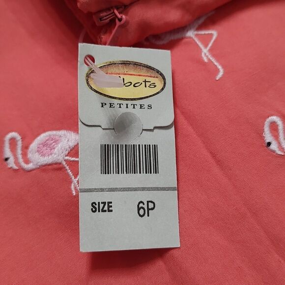 Talbots Petites  light melon flamingo embroidered skirt Sz 6P - Picture 4 of 6